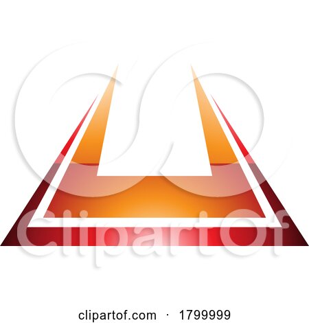 Orange and Red Glossy Bold Spiky Shaped Letter U Icon by cidepix