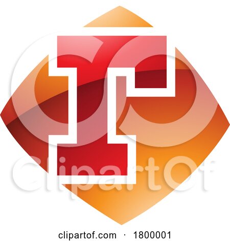 Orange and Red Glossy Bulged Square Shaped Letter R Icon by cidepix