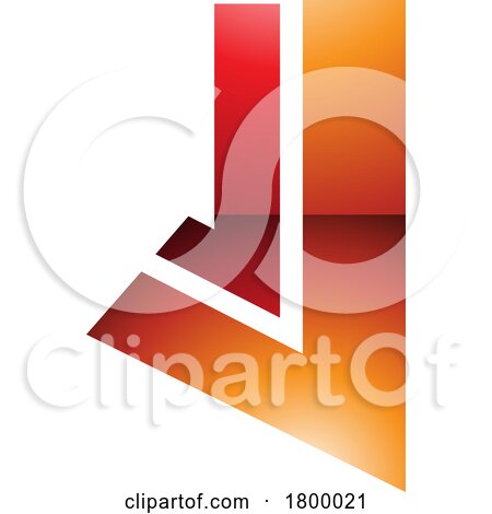 Orange and Red Glossy Letter J Icon with Straight Lines by cidepix