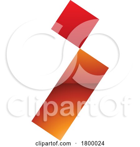 Orange and Red Glossy Letter I Icon with a Square and Rectangle by cidepix