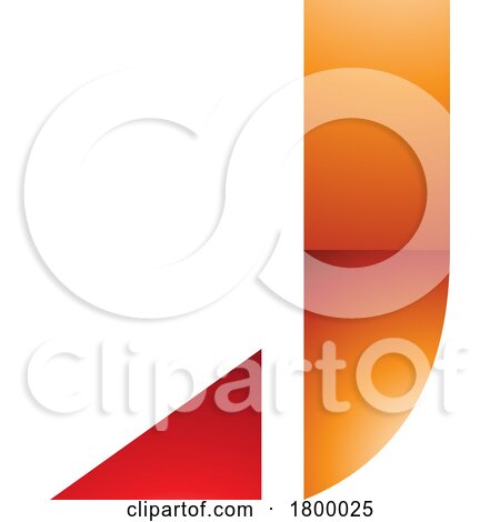 Orange and Red Glossy Letter J Icon with a Triangular Tip by cidepix