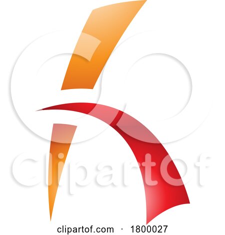 Orange and Red Glossy Letter H Icon with Spiky Lines by cidepix