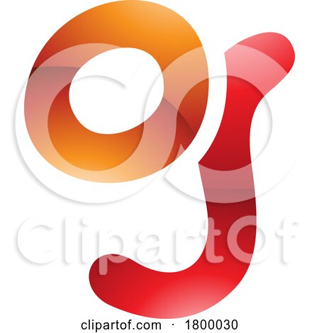 Orange and Red Glossy Letter G Icon with Soft Round Lines by cidepix