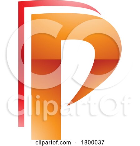 Orange and Red Glossy Layered Letter P Icon by cidepix