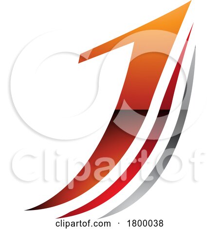Orange and Red Glossy Layered Letter J Icon by cidepix