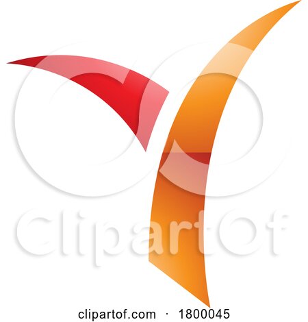 Orange and Red Glossy Grass Shaped Letter Y Icon by cidepix