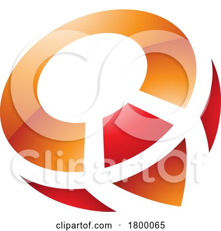 Orange and Red Glossy Compass Shaped Letter Q Icon by cidepix