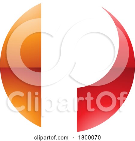 Orange and Red Glossy Circle Shaped Letter P Icon by cidepix