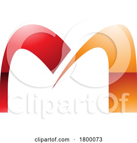 Orange and Red Glossy Arch Shaped Letter M Icon by cidepix