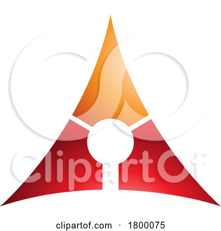 Orange and Red Deflated Glossy Triangle Letter a Icon by cidepix