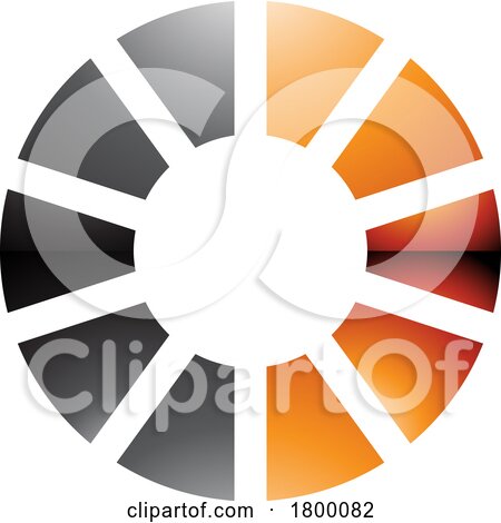 Orange and Black Glossy Striped Letter O Icon by cidepix