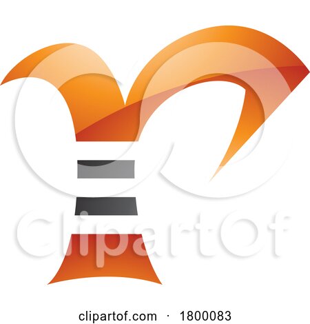 Orange and Black Glossy Striped Letter R Icon by cidepix