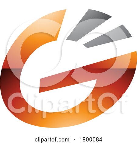 Orange and Black Glossy Striped Oval Letter G Icon by cidepix