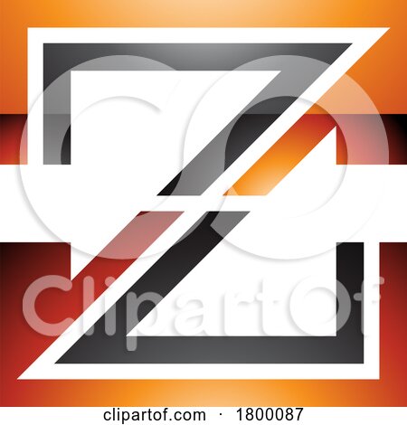 Orange and Black Glossy Striped Shaped Letter Z Icon by cidepix