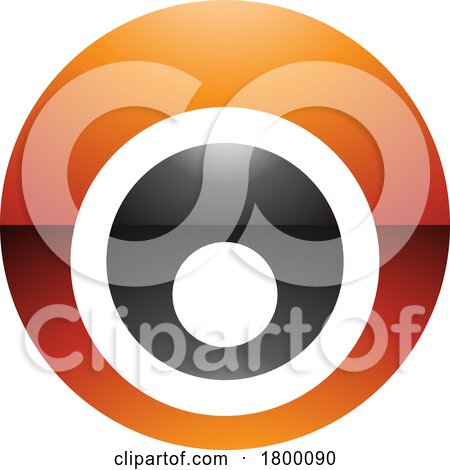 Orange and Black Glossy Letter O Icon with Nested Circles by cidepix