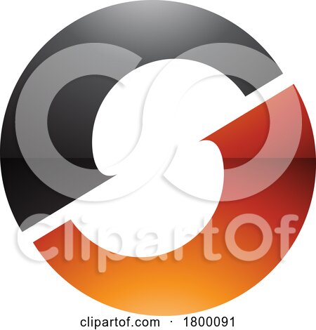 Orange and Black Glossy Letter O Icon with an S Shape in the Middle by cidepix