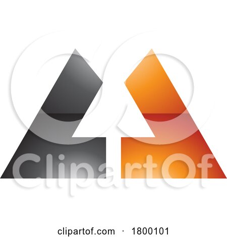 Orange and Black Glossy Bold Letter U Icon with Straight Lines by cidepix