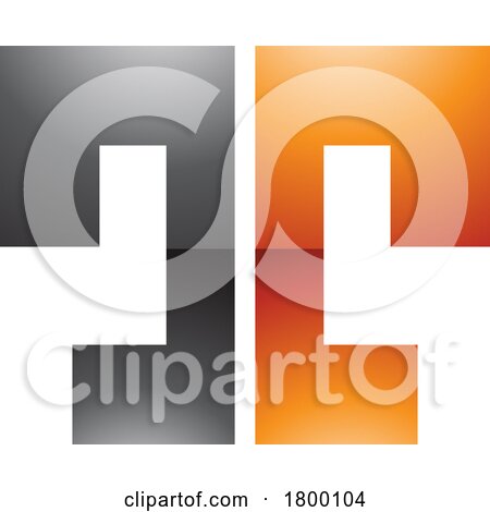Orange and Black Glossy Bold Split Shaped Letter T Icon by cidepix