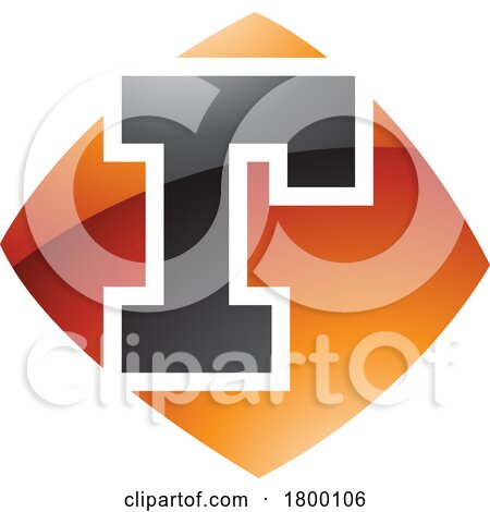 Orange and Black Glossy Bulged Square Shaped Letter R Icon by cidepix