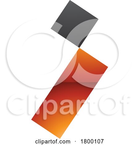 Orange and Black Glossy Letter I Icon with a Square and Rectangle by cidepix