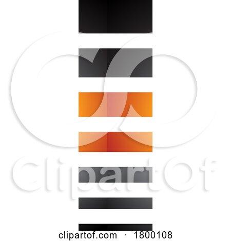 Orange and Black Glossy Letter I Icon with Horizontal Stripes by cidepix