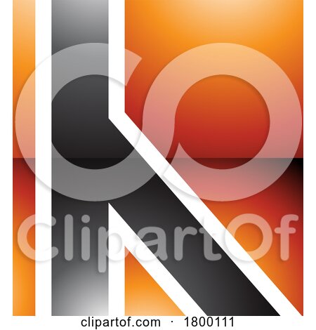 Orange and Black Glossy Letter H Icon with Straight Lines by cidepix