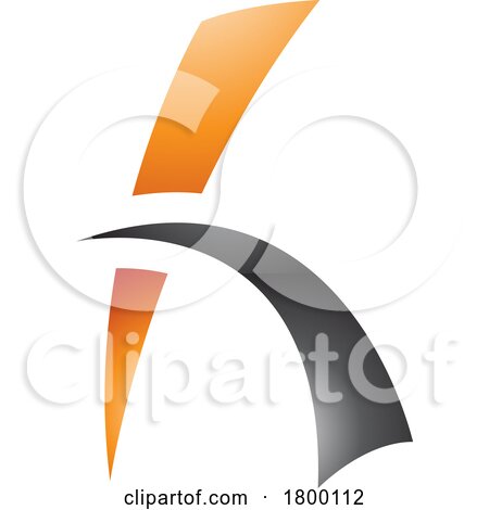 Orange and Black Glossy Letter H Icon with Spiky Lines by cidepix