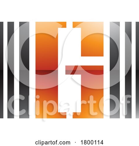 Orange and Black Glossy Letter G Icon with Vertical Stripes by cidepix