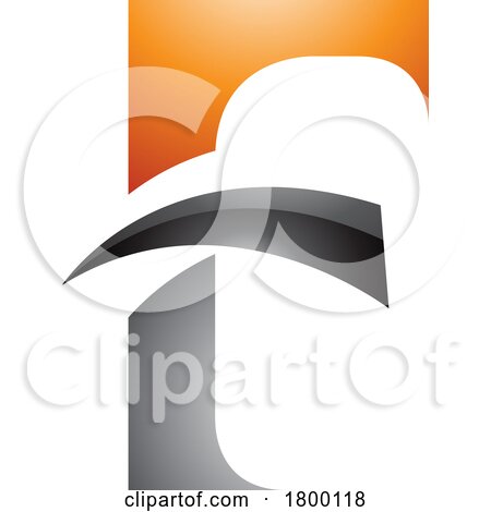 Orange and Black Glossy Letter F Icon with Pointy Tips by cidepix