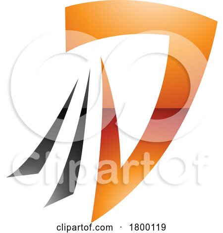 Orange and Black Glossy Letter D Icon with Tails by cidepix