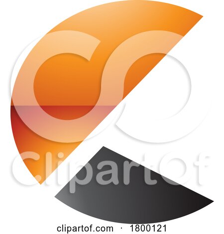 Orange and Black Glossy Letter C Icon with Half Circles by cidepix