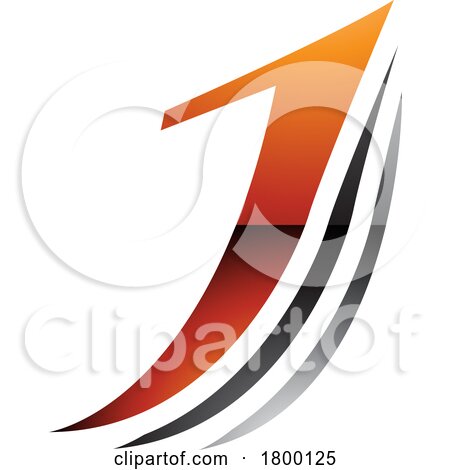 Orange and Black Glossy Layered Letter J Icon by cidepix
