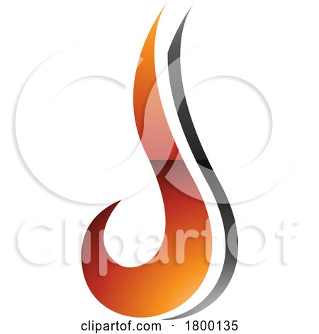 Orange and Black Glossy Hook Shaped Letter J Icon by cidepix