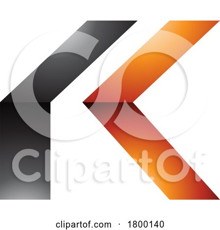Orange and Black Glossy Folded Letter K Icon by cidepix