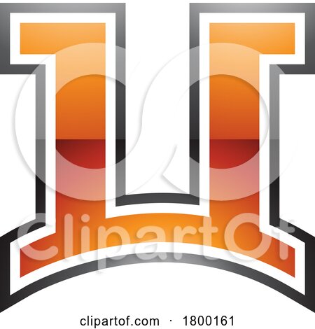 Orange and Black Glossy Arch Shaped Letter U Icon by cidepix