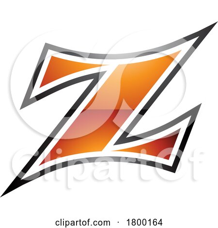 Orange and Black Glossy Arc Shaped Letter Z Icon by cidepix