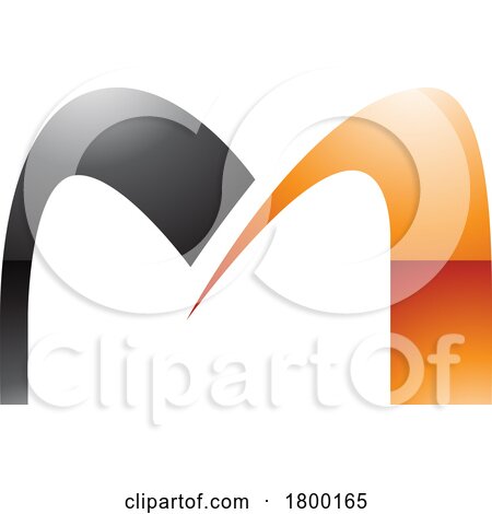 Orange and Black Glossy Arch Shaped Letter M Icon by cidepix