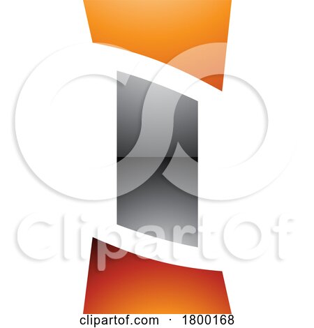Orange and Black Glossy Antique Pillar Shaped Letter I Icon by cidepix