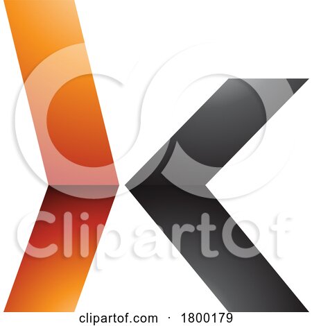 Orange and Black Glossy Lowercase Arrow Shaped Letter K Icon by cidepix