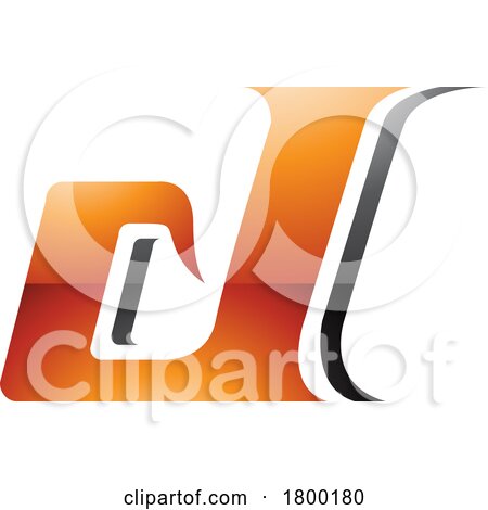 Orange and Black Glossy Lowercase Italic Letter D Icon by cidepix