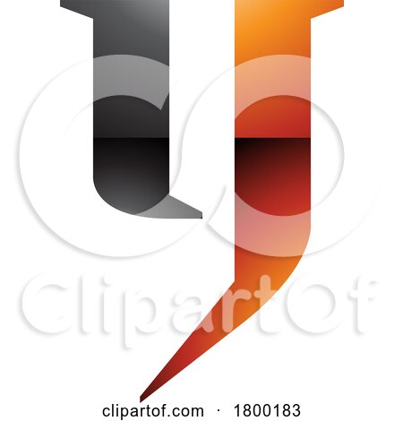 Orange and Black Glossy Lowercase Letter Y Icon by cidepix
