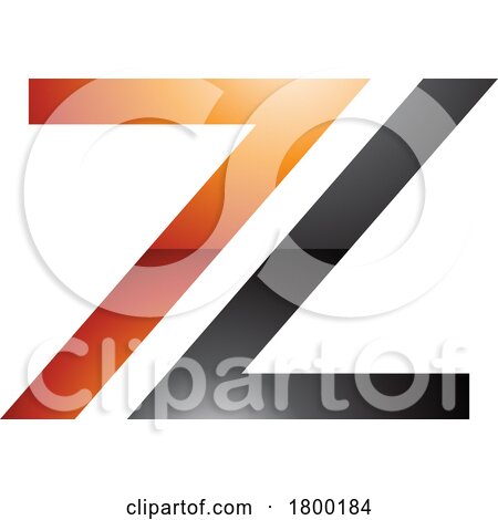 Orange and Black Glossy Number 7 Shaped Letter Z Icon by cidepix