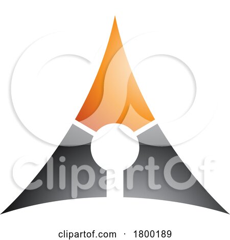 Orange and Black Deflated Glossy Triangle Letter a Icon by cidepix