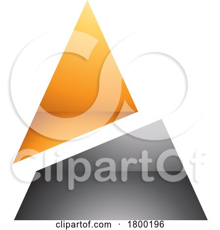 Orange and Black Glossy Split Triangle Shaped Letter a Icon by cidepix