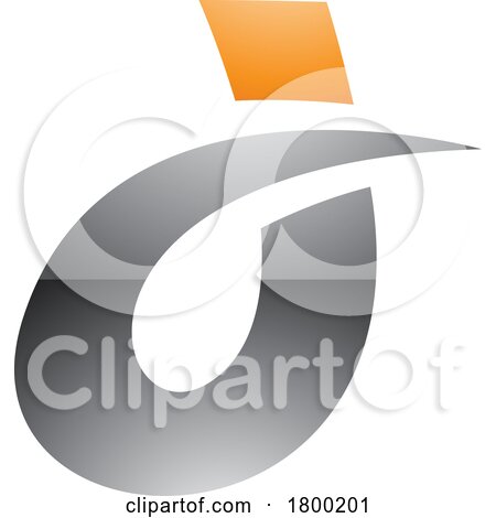 Orange and Grey Curved Glossy Spiky Letter D Icon by cidepix