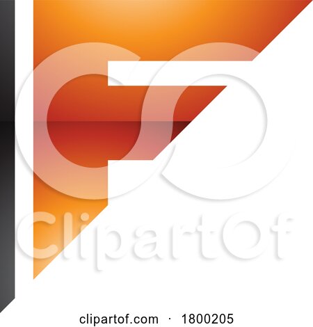 Orange and Black Triangular Glossy Letter F Icon by cidepix