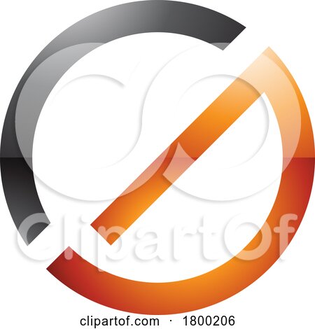 Orange and Black Thin Round Glossy Letter G Icon by cidepix