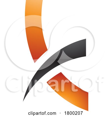 Orange and Black Spiky Glossy Lowercase Letter K Icon by cidepix