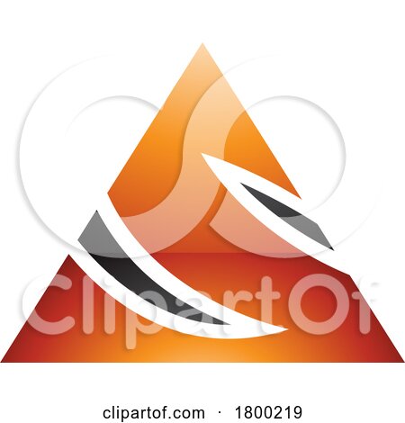 Orange and Black Glossy Triangle Shaped Letter S Icon by cidepix