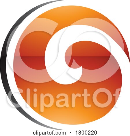 Orange and Black Glossy Whirl Shaped Letter O Icon by cidepix